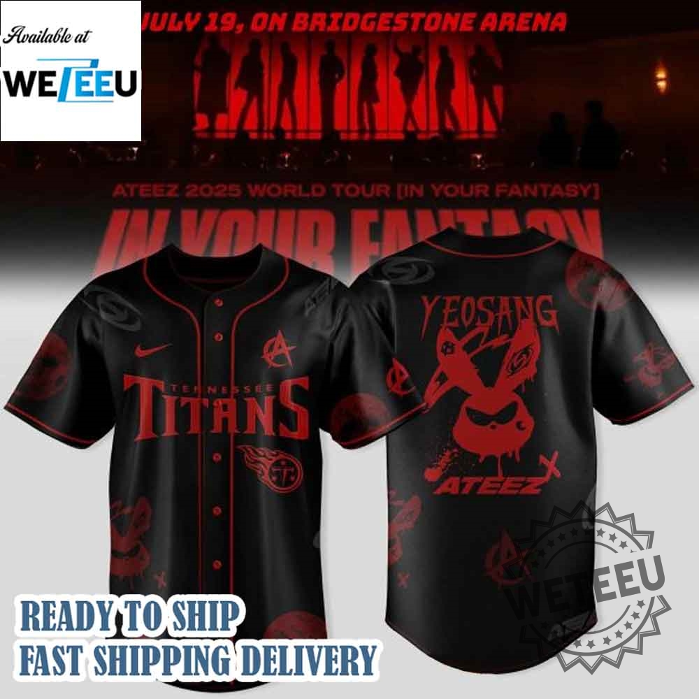 Tennessee Titans X Ateez 2025 World Tour Baseball Jersey 5 Tennessee Titans x Ateez 2025 World Tour Baseball Jersey