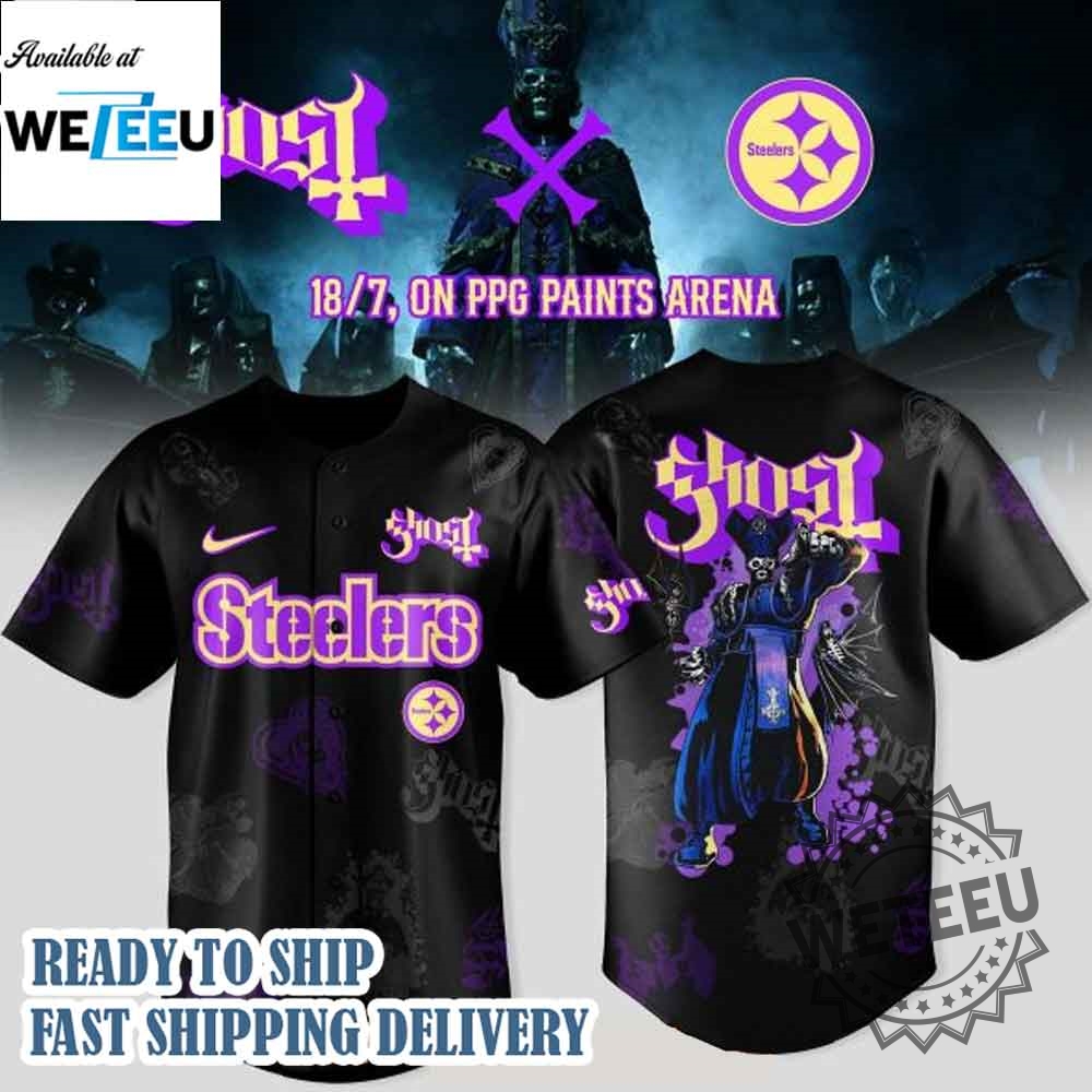 "Top 2025 Tour Baseball Jerseys: Braves, Giants, Titans & More!" 13 Pittsburgh Steelers X Ghost Band World Tour 2025 Baseball Jersey