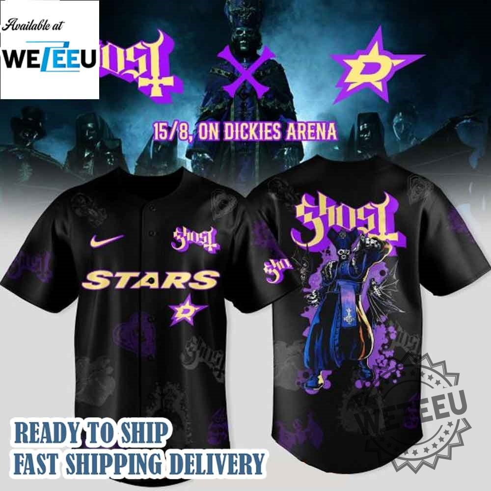 "Top 2025 Tour Baseball Jerseys: Braves, Giants, Titans & More!" 14 Dallas Stars X Ghost Band World Tour 2025 Baseball Jersey