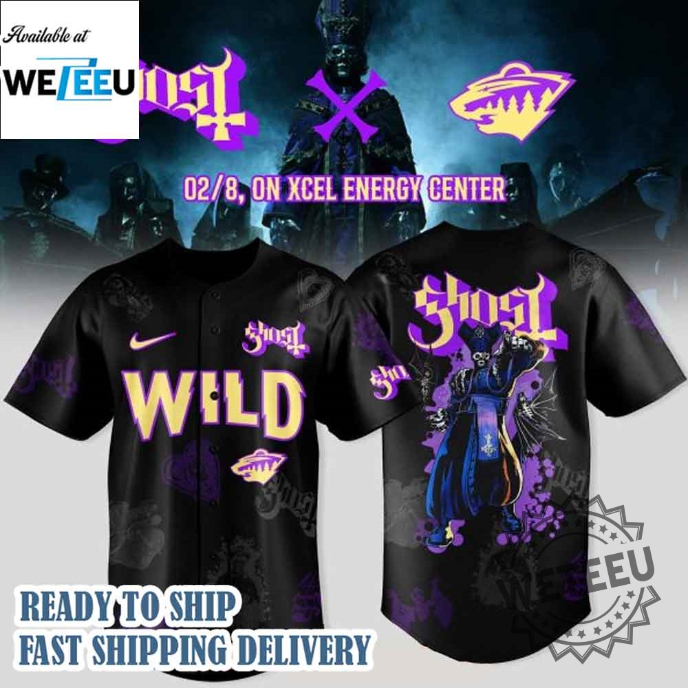 "Top 2025 Tour Baseball Jerseys: Braves, Giants, Titans & More!" 20 Minnesota Wild X Ghost Band World Tour 2025 Baseball Jersey
