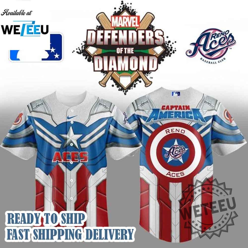 "Top 2025 Tour Baseball Jerseys: Braves, Giants, Titans & More!" 21 Reno Aces X Captain America 2025 Baseball Jersey