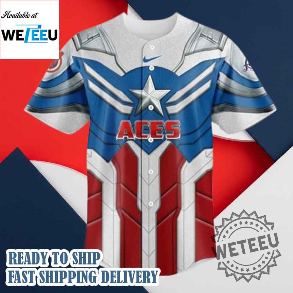 Reno Aces X Captain America 2025 Baseball Jersey 6 Reno Aces x Captain America 2025 Baseball Jersey