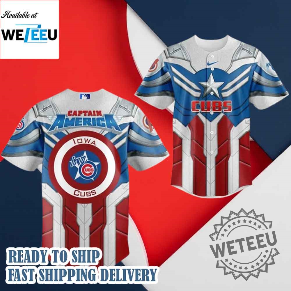 Iowa Cubs x Captain America 2025 Baseball Jersey 5 Iowa Cubs x Captain America 2025 Baseball Jersey
