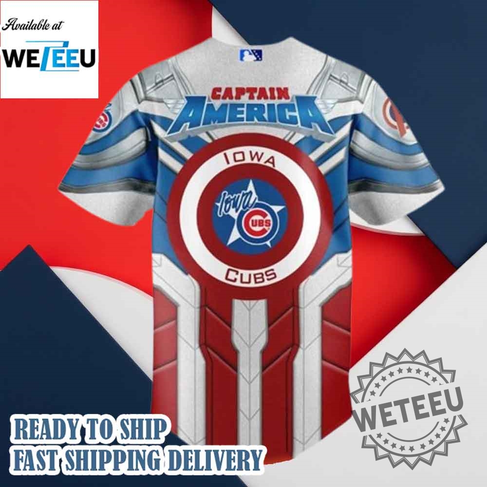 Iowa Cubs x Captain America 2025 Baseball Jersey 7 Iowa Cubs x Captain America 2025 Baseball Jersey