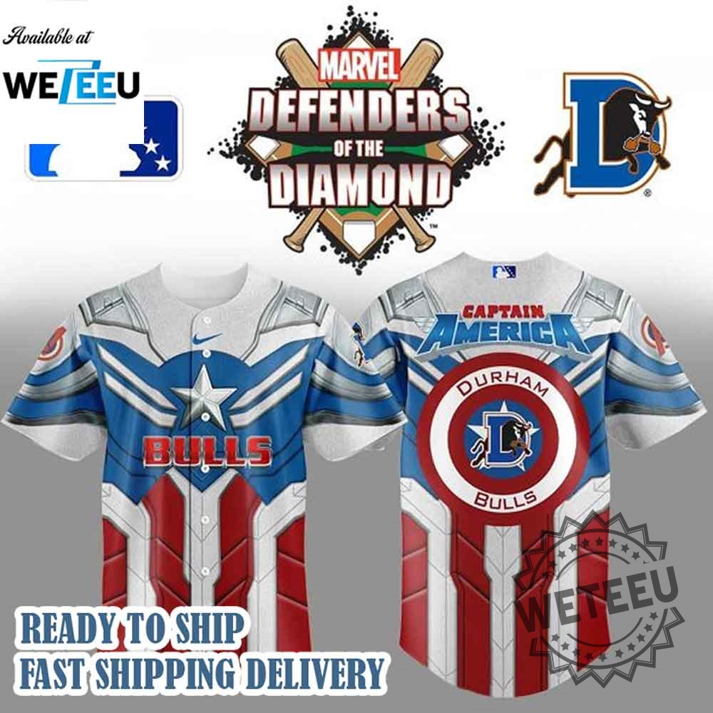 "Must-Have Baseball Jerseys: Captain America and Zach Bryan Collaboration" 3 Durham Bulls X Captain America 2025 Baseball Jersey