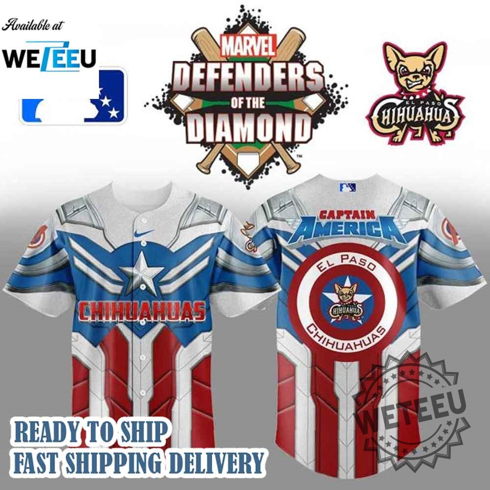 "Must-Have Baseball Jerseys: Captain America and Zach Bryan Collaboration" 4 El Paso Chihuahuas X Captain America 2025 Baseball Jersey