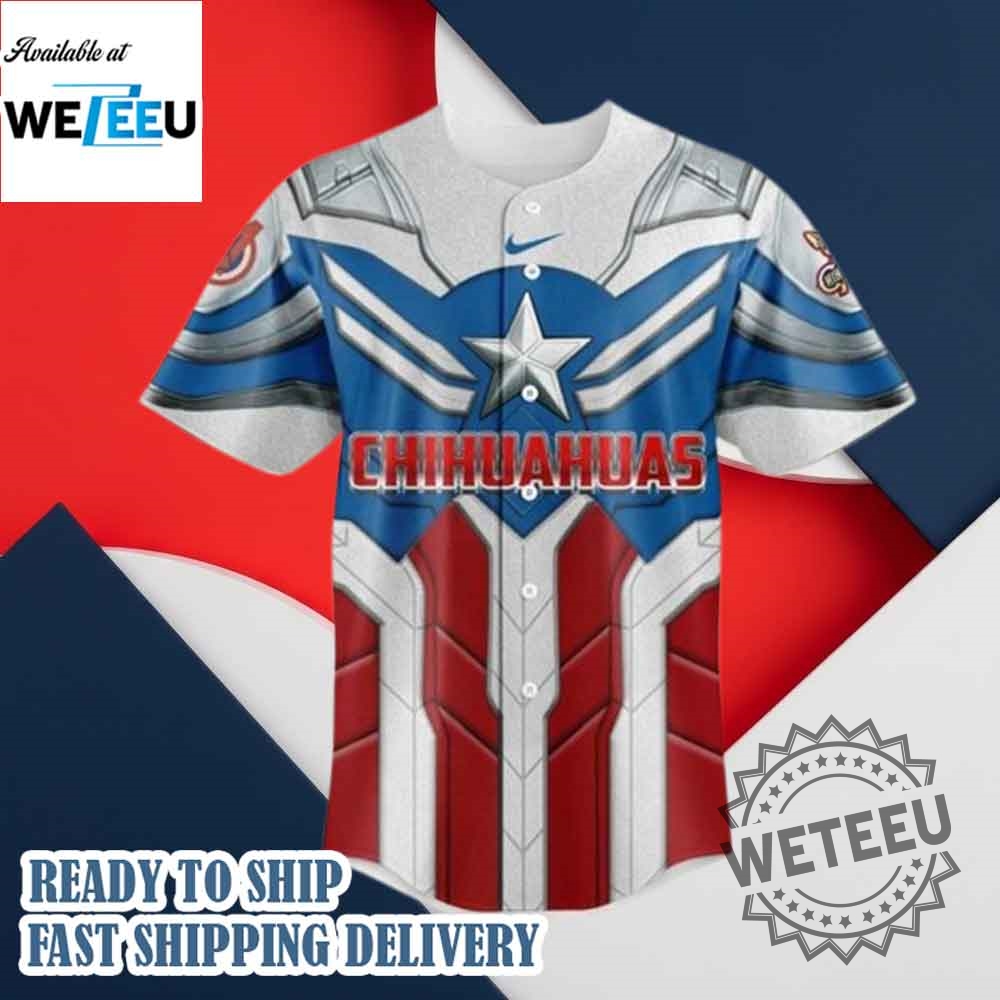 El Paso Chihuahuas X Captain America 2025 Baseball Jersey 4 El Paso Chihuahuas x Captain America 2025 Baseball Jersey