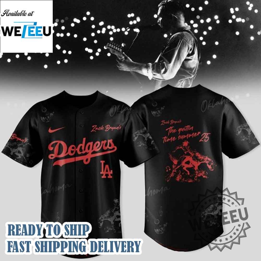 "Must-Have Baseball Jerseys: Captain America and Zach Bryan Collaboration" 6 Los Angeles Dodgers Mix Zach Bryan The Quittin Time Tour 2025 Baseball Jersey