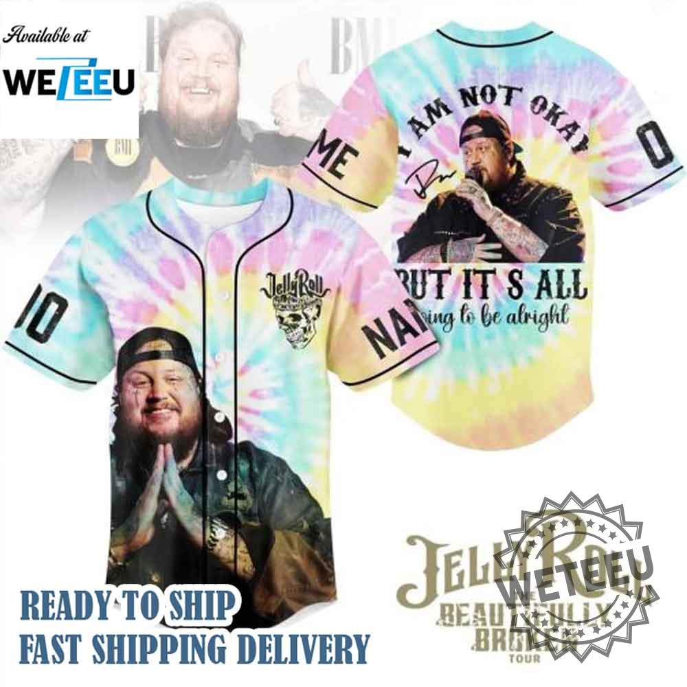 "Must-Have Baseball Jerseys: Captain America and Zach Bryan Collaboration" 8 Jelly Roll I Am Not Okay The Beautifully Broken World Tour 2025 Baseball Jersey