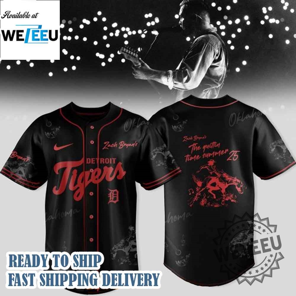 "Must-Have Baseball Jerseys: Captain America and Zach Bryan Collaboration" 17 Detroit Tigers Mix Zach Bryan The Quittin Time Tour 2025 Baseball Jersey