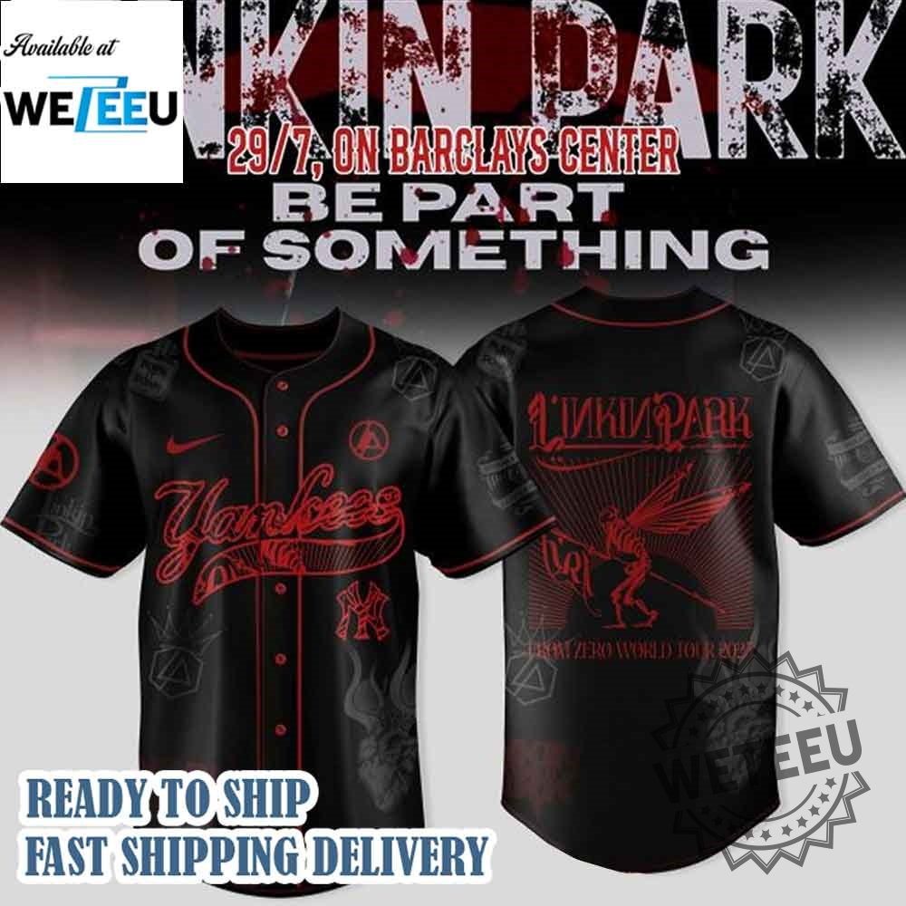 New York Yankees Linkin Park From Zero World Tour 2025 Baseball Jersey 3 New York Yankees Linkin Park From Zero World Tour 2025 Baseball Jersey