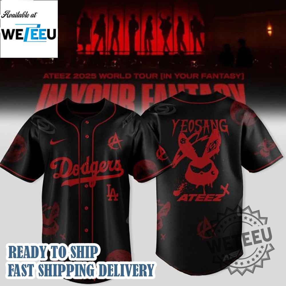 Los Angeles Dodgers X Ateez 2025 World Tour Baseball Jersey 5 Los Angeles Dodgers x Ateez 2025 World Tour Baseball Jersey