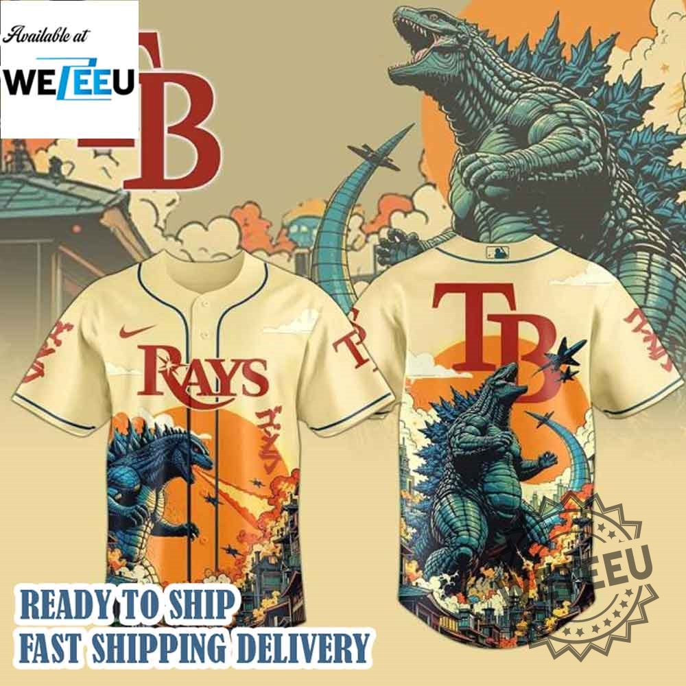 Tampa Bay Rays Mlb Godzilla 2025 Baseball Jersey 3 Tampa Bay Rays MLB Godzilla 2025 Baseball Jersey