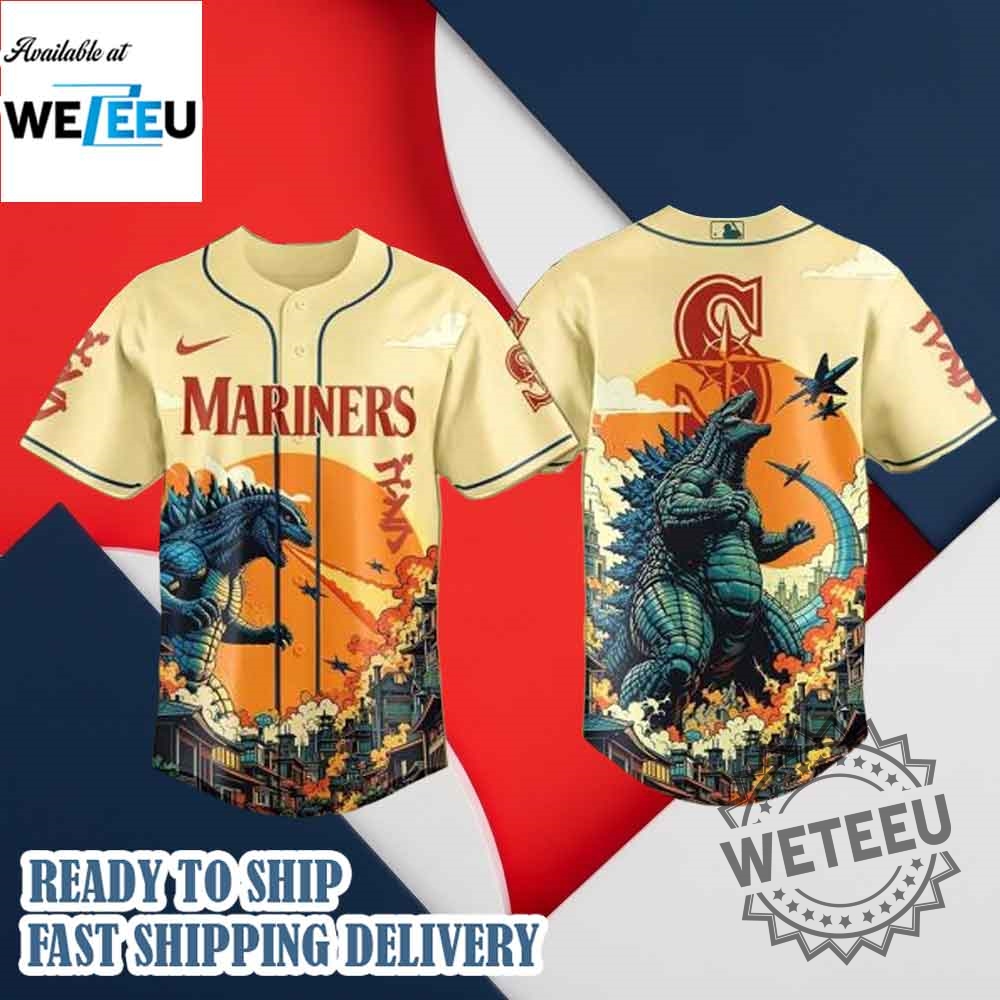 Seattle Mariners Mlb Godzilla 2025 Baseball Jersey