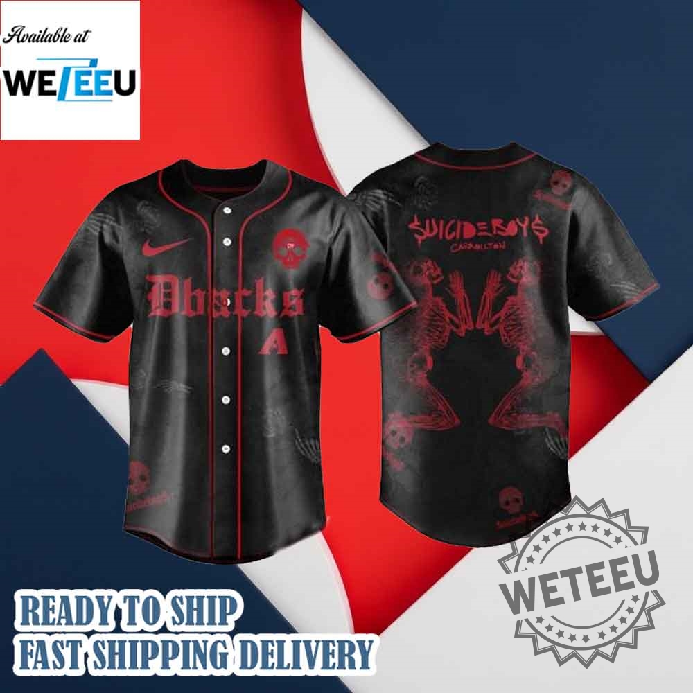 "Shop Unique Alligator and MLB Godzilla Baseball Jerseys Collection" 17 Arizona Diamondbacks X Suicideboys Grey Day Tour 2025 Jersey