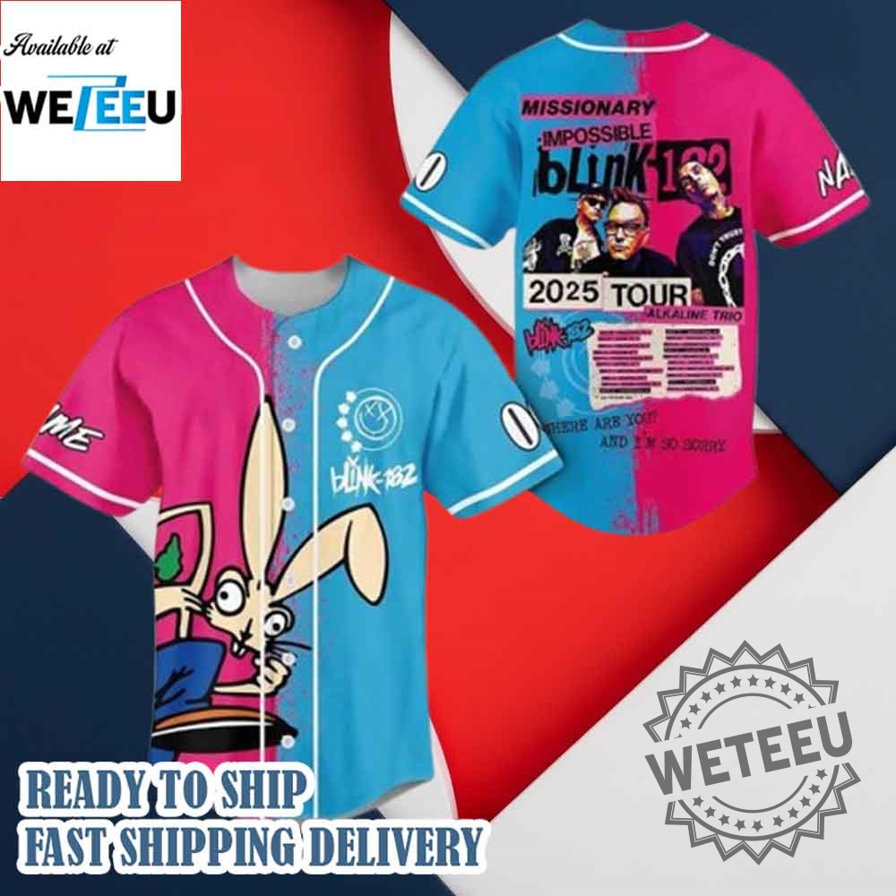 "Shop Unique Alligator and MLB Godzilla Baseball Jerseys Collection" 19 Blink182 Missionary Impossible 2025 Tour Personalized Baseball Jersey