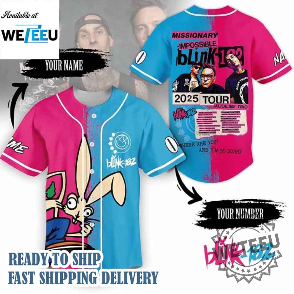 Blink182 Missionary Impossible 2025 Tour Personalized Baseball Jersey 5 Blink-182 Missionary Impossible 2025 Tour Personalized Baseball Jersey