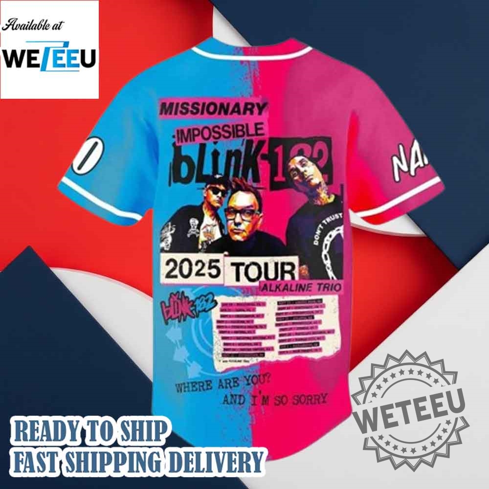 Blink182 Missionary Impossible 2025 Tour Personalized Baseball Jersey 7 Blink-182 Missionary Impossible 2025 Tour Personalized Baseball Jersey