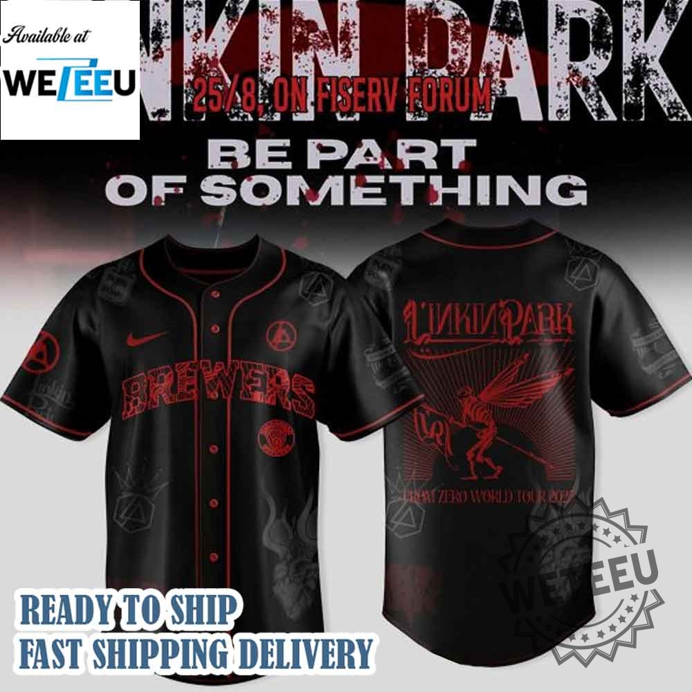 Milwaukee Brewers Linkin Park From Zero World Tour 2025 Jersey 3 Milwaukee Brewers Linkin Park From Zero World Tour 2025 Jersey