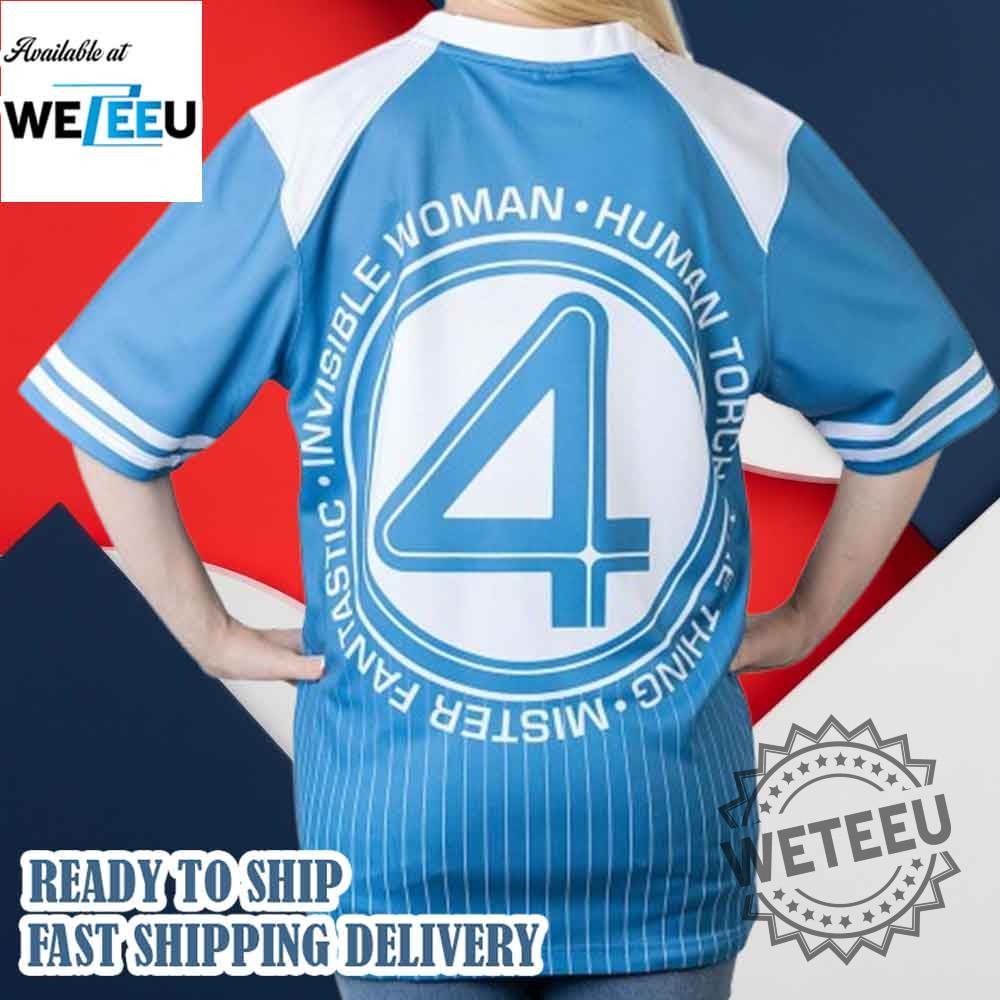Marvel The Fantastic Four First Steps Logo Football Jersey 3 Marvel The Fantastic Four First Steps Logo Football Jersey