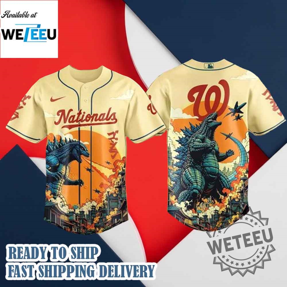Washington Nationals Mlb Godzilla 2025 Baseball Jersey