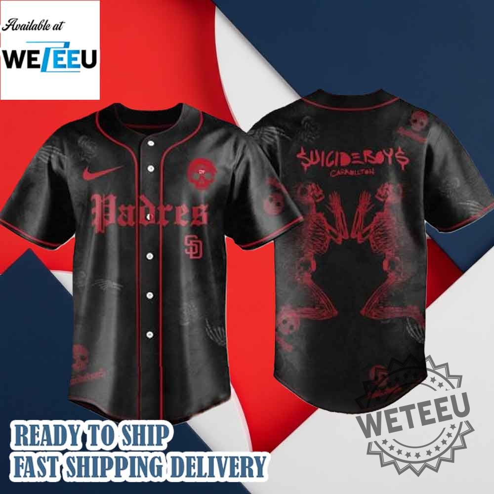 "Unique 2025 Team Jerseys: Dodgers, Reds, Blue Jays, Padres, Pirates" 5 San Diego Padres X Suicideboys Grey Day Tour 2025 Jersey