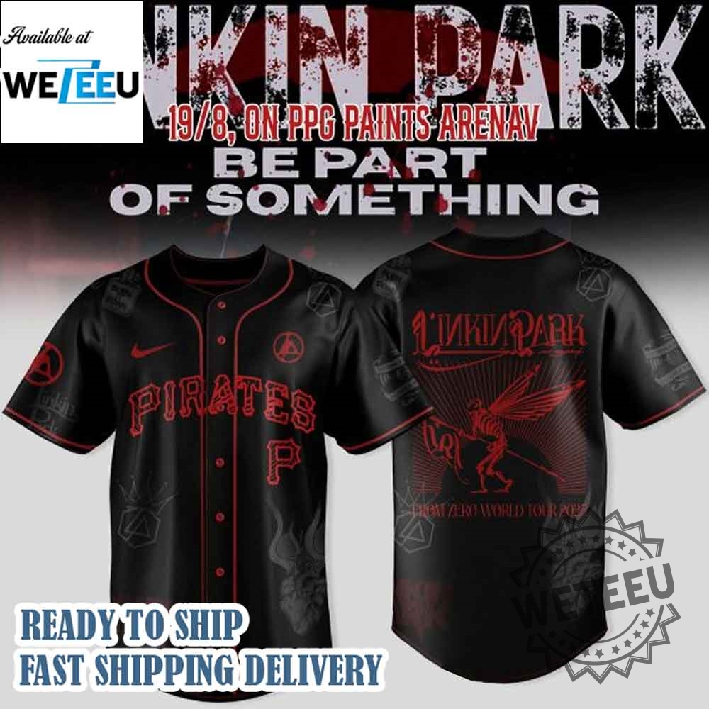 Pittsburgh Pirates Linkin Park From Zero World Tour 2025 Jersey 3 Pittsburgh Pirates Linkin Park From Zero World Tour 2025 Jersey