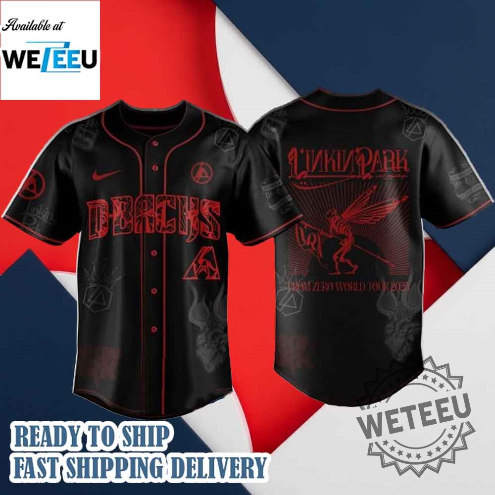 "Unique 2025 Team Jerseys: Dodgers, Reds, Blue Jays, Padres, Pirates" 7 Arizona Diamondbacks Linkin Park From Zero World Tour 2025 Baseball Jersey