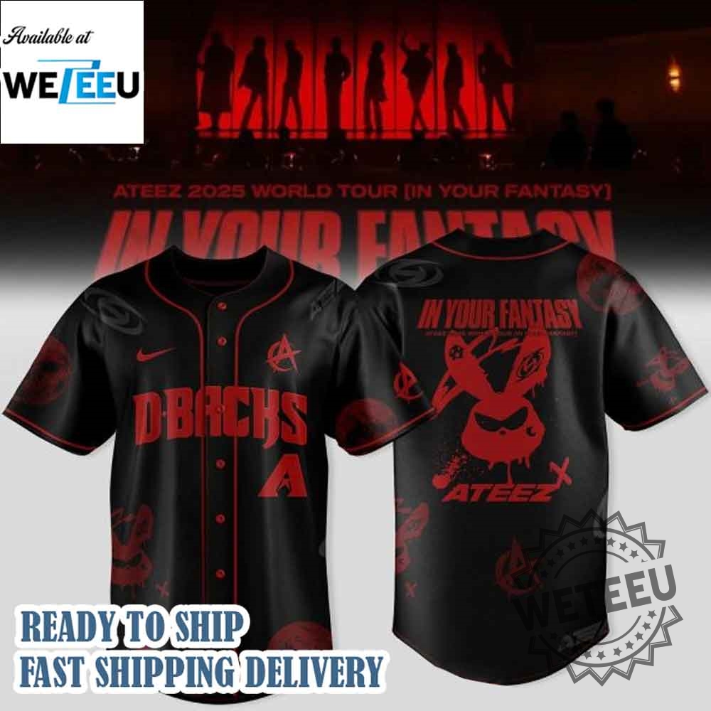 Arizona Diamondbacks X Ateez 2025 World Tour Baseball Jersey 6 Arizona Diamondbacks x Ateez 2025 World Tour Baseball Jersey