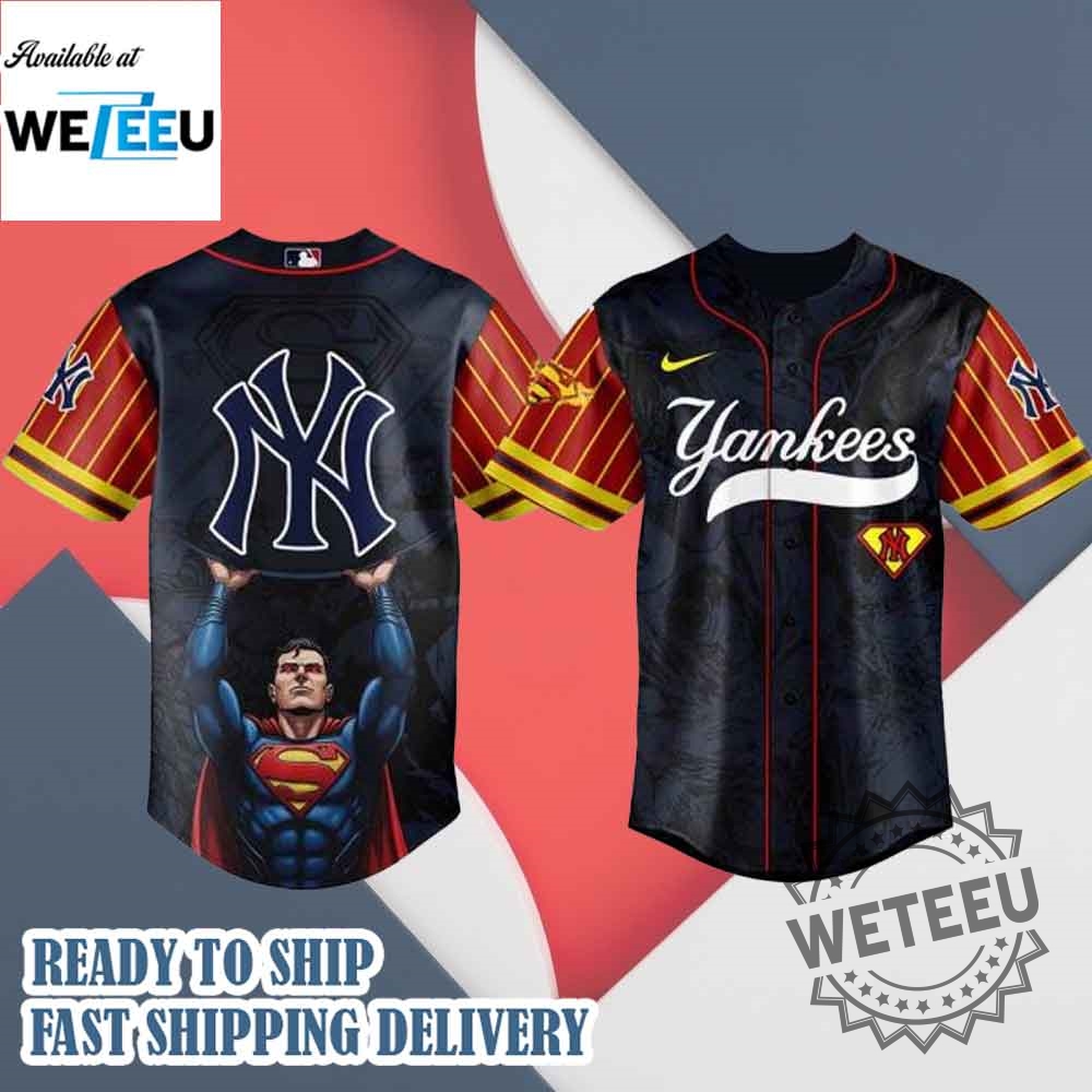New York Yankees Mlb X Superman Personalized Baseball Jersey