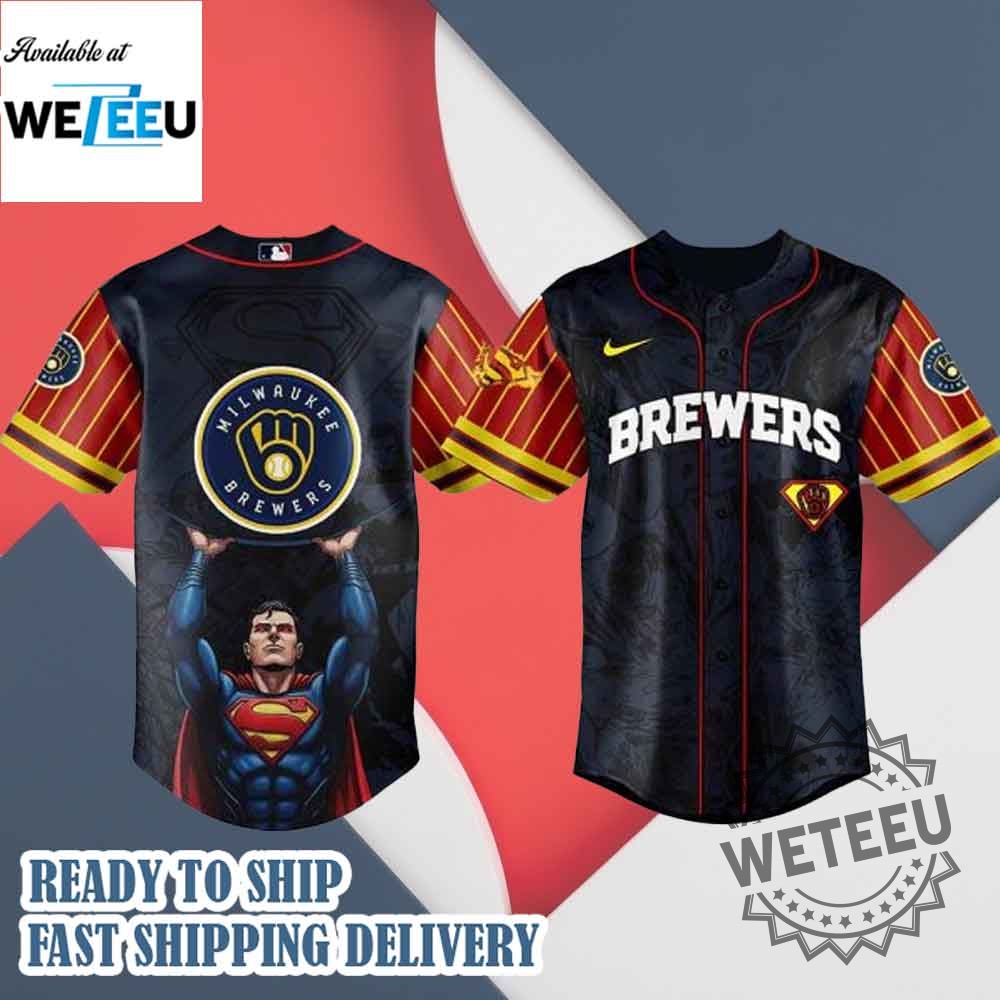Milwaukee Brewers Mlb X Superman Personalized Baseball Jersey