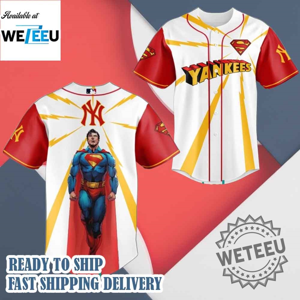 New York Yankees X Superman Man Of Steel Baseball Jersey