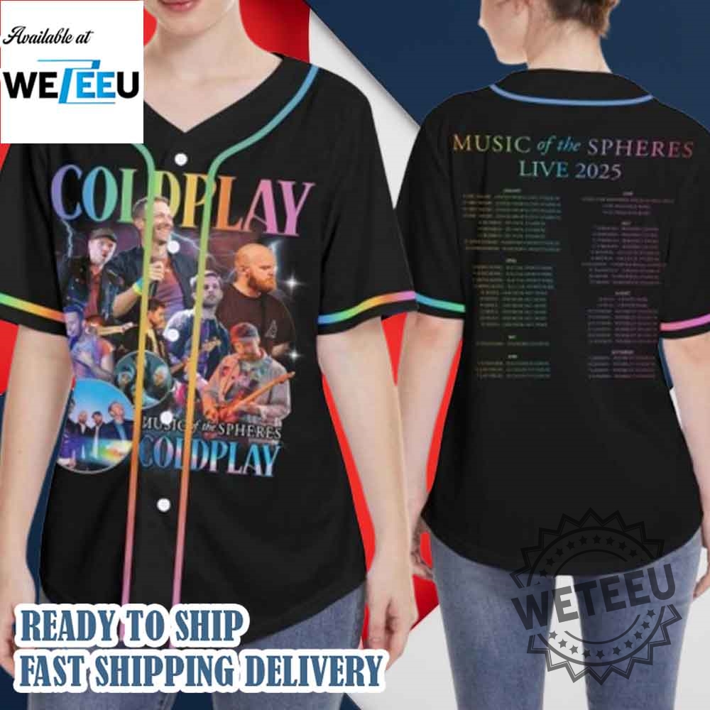 Vintage Coldplay Music Of The Spheres World Tour Baseball Jersey 5 Vintage Coldplay Music of the Spheres World Tour Baseball Jersey