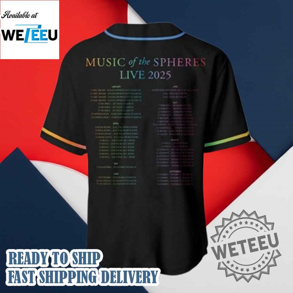 Vintage Coldplay Music Of The Spheres World Tour Baseball Jersey 7 Vintage Coldplay Music of the Spheres World Tour Baseball Jersey