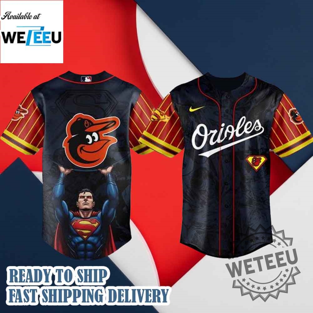 Baltimore Orioles Mlb X Superman Baseball Jersey 3 Baltimore Orioles MLB x Superman Baseball Jersey
