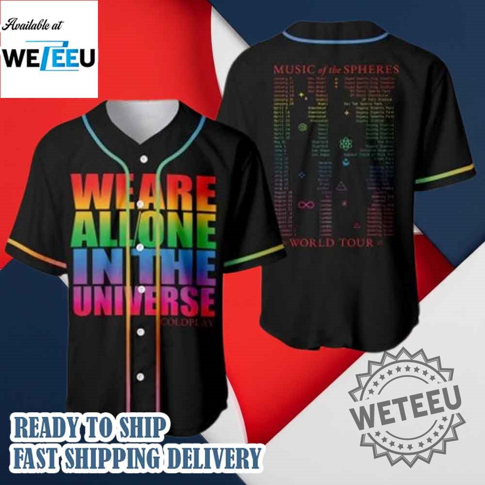 "Top 5 Must-Have Custom Jerseys for Baseball and Basketball Fans" 12 Coldplay Music Of The Spheres World Tour Baseball Jersey We Are Allone In The Universe