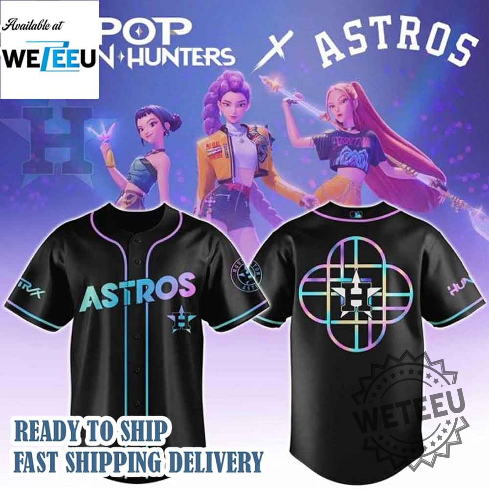 Houston Astros Mlb X Kpop Demon Hunters Logo Baseball Jersey