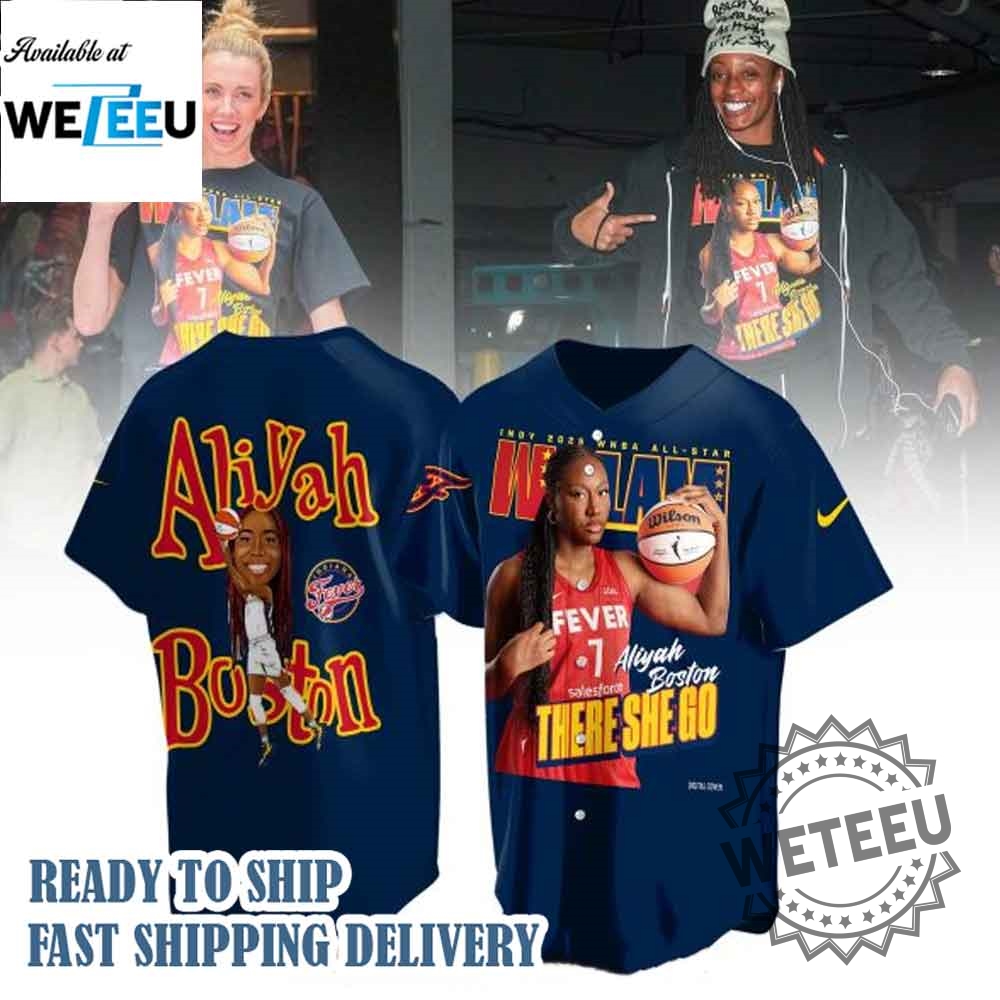 "Shop MLB X Kpop and Zombie Land Team Logo Baseball Jerseys" 7 Aliyah Boston Indy 2025 Wnba All Star Navy Jersey