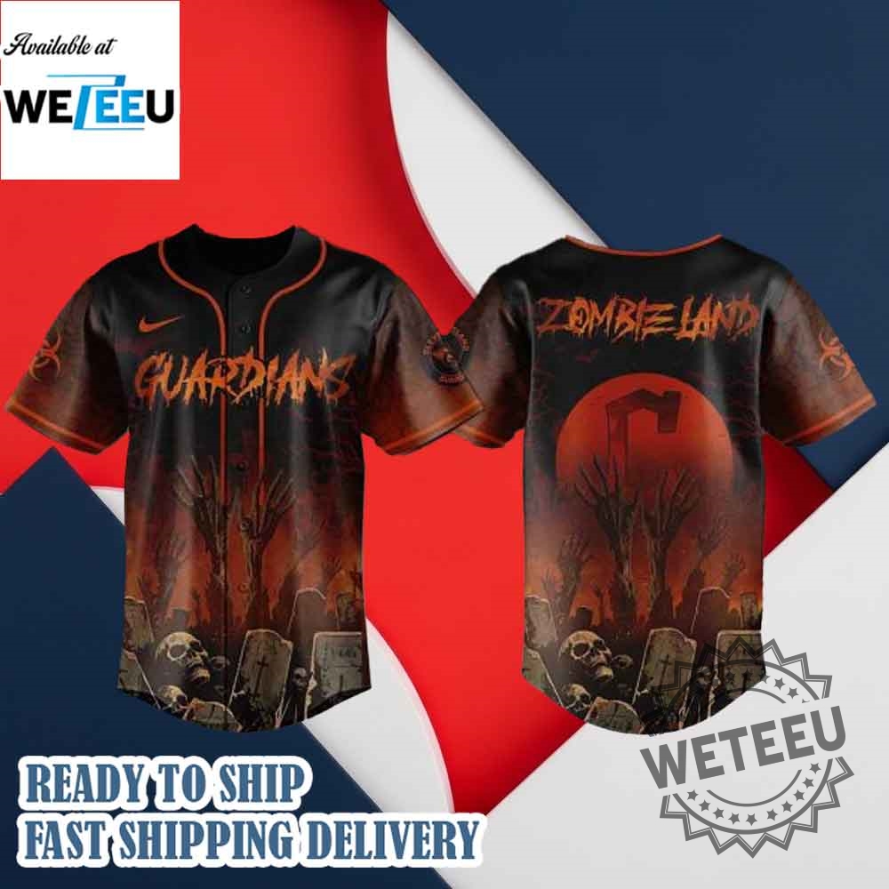 "Shop MLB X Kpop and Zombie Land Team Logo Baseball Jerseys" 10 Cleveland Guardians Mlb X Zombie Land Baseball Jersey