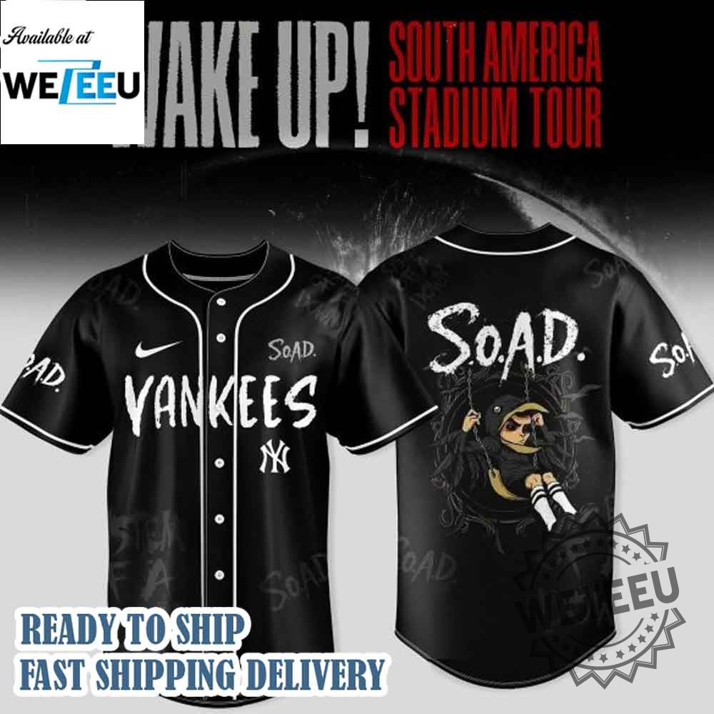 "Shop MLB X Kpop and Zombie Land Team Logo Baseball Jerseys" 12 New York Yankees X System Of A Down Wake Up Tour 2025 Jersey