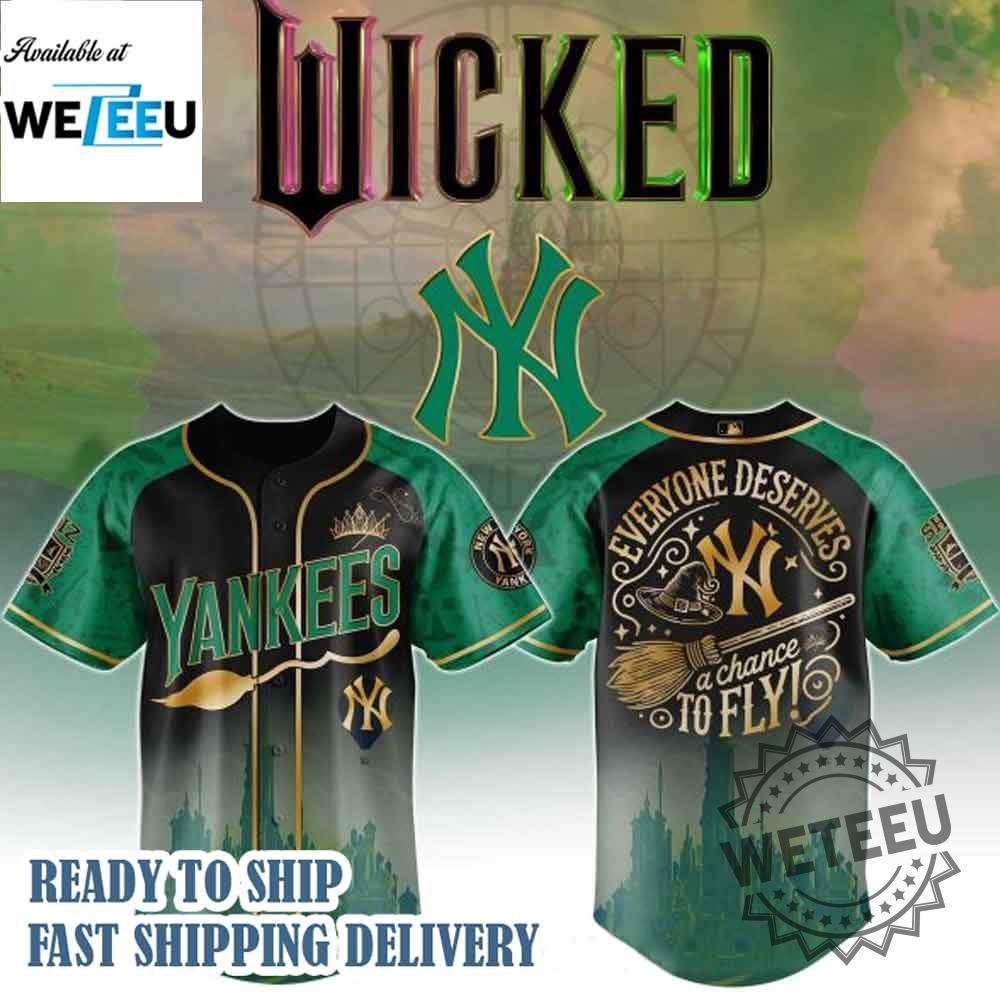 "Shop MLB X Kpop and Zombie Land Team Logo Baseball Jerseys" 15 New York Yankees Wicked 2025 Jersey