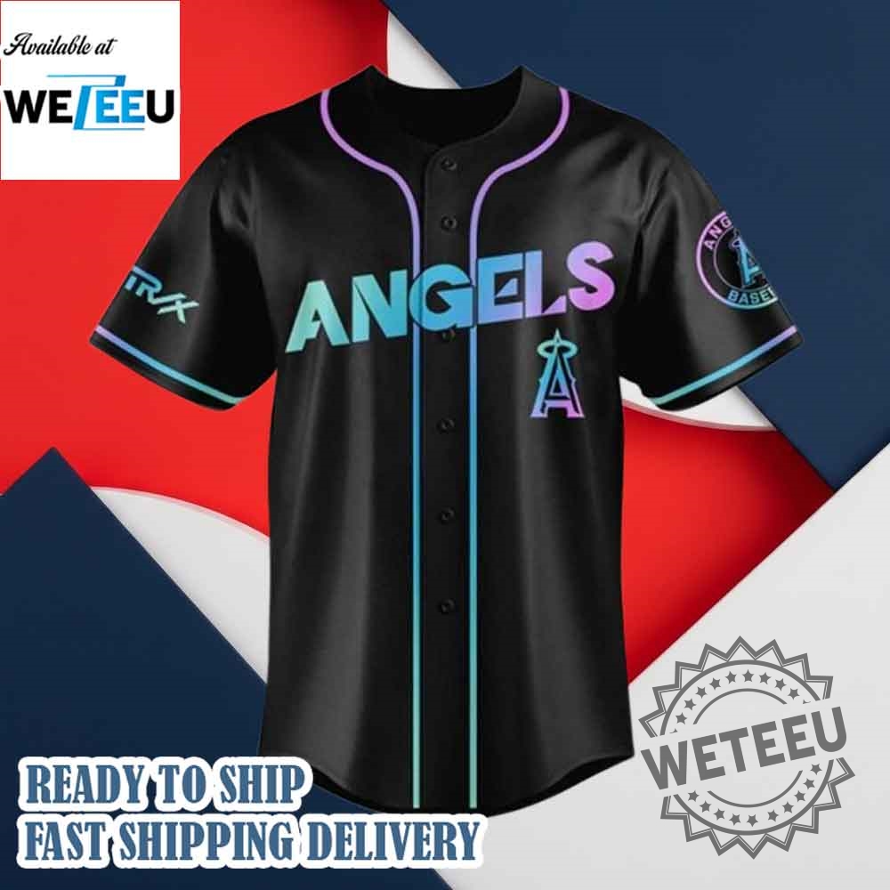 Los Angeles Angels Mlb X Kpop Demon Hunters Logo Baseball Jersey 7 Los Angeles Angels MLB X Kpop Demon Hunters Logo Baseball Jersey