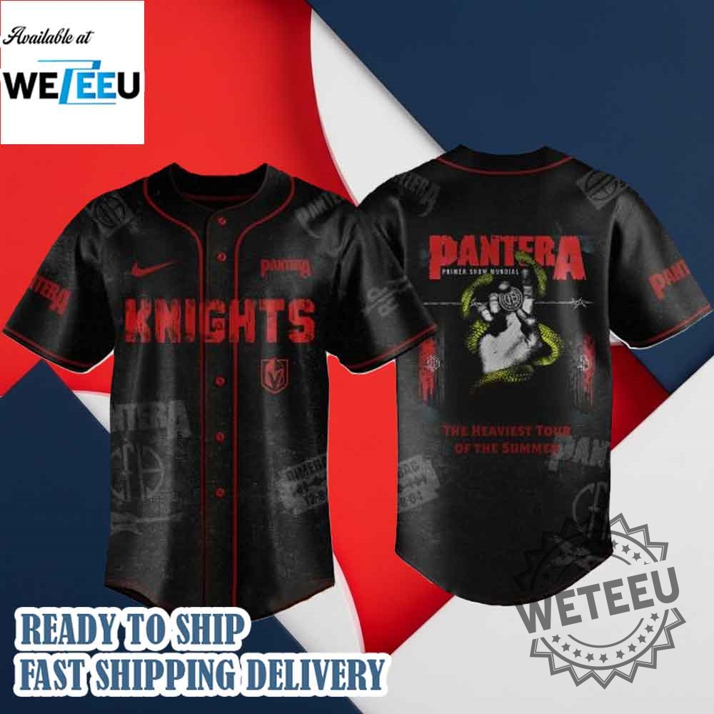"Shop Exclusive 2025 Crossover Jerseys: Giants, Rangers, Knights & More" 4 Vegas Golden Knights X Pantera Summer Tour 2025 Jersey
