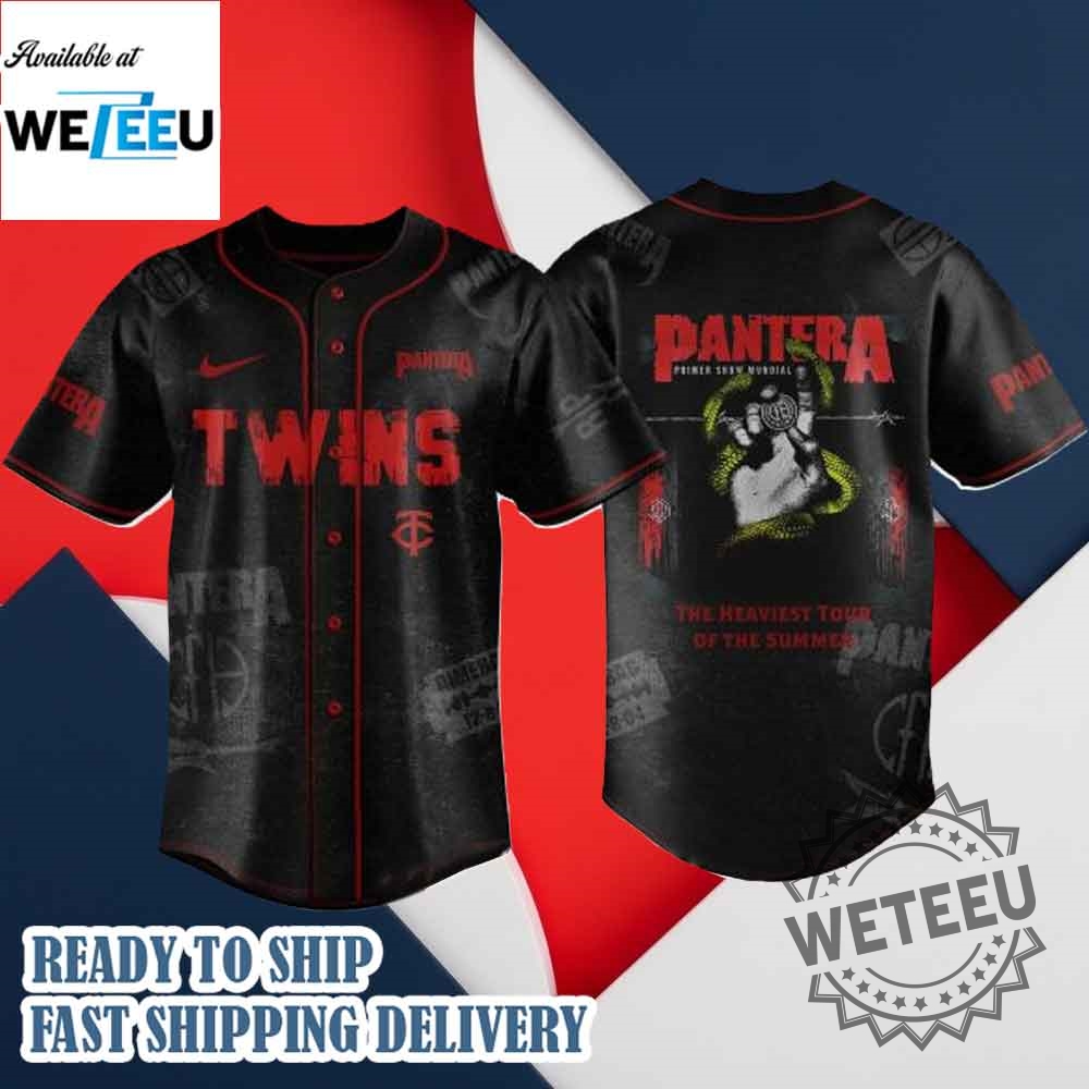 "Shop Exclusive 2025 Crossover Jerseys: Giants, Rangers, Knights & More" 9 Minnesota Twins X Pantera Summer Tour 2025 Jersey
