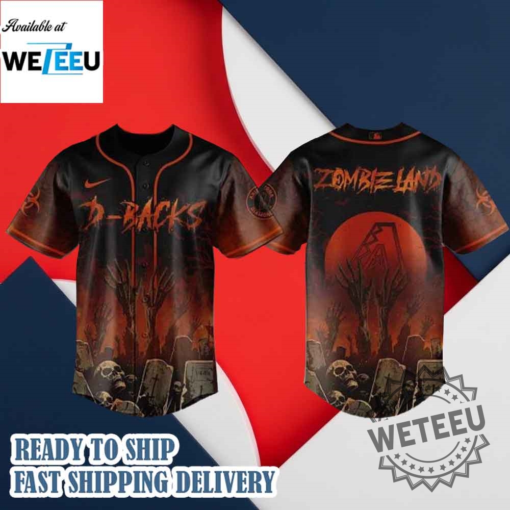 "Shop Exclusive 2025 Crossover Jerseys: Giants, Rangers, Knights & More" 10 Arizona Diamondbacks Mlb X Zombie Land Baseball Jersey