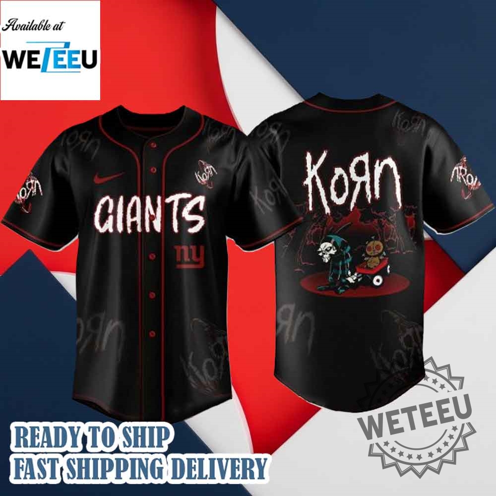 "Shop Exclusive 2025 Crossover Jerseys: Giants, Rangers, Knights & More" 11 New York Giants X Korn Wake Up Tour 2025 Jersey