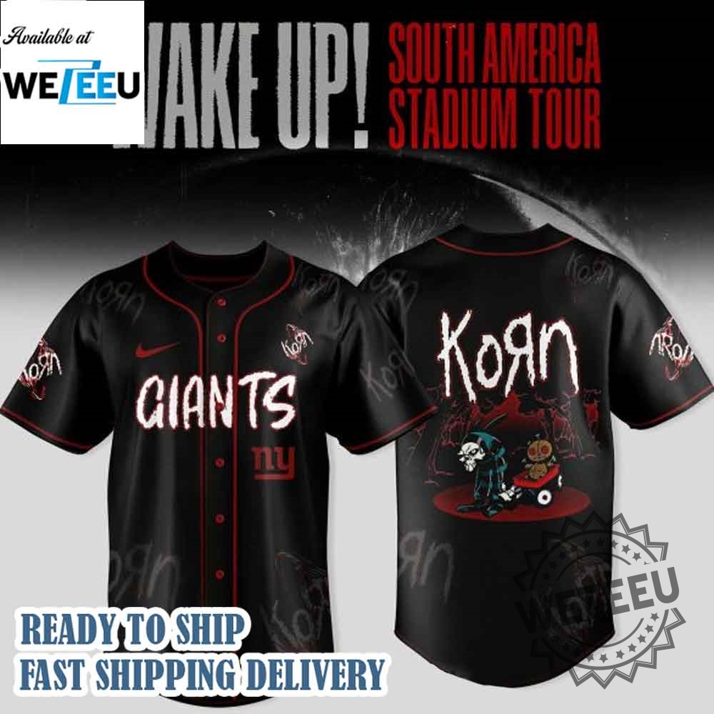 New York Giants X Korn Wake Up Tour 2025 Jersey 3 New York Giants x Korn Wake Up Tour 2025 Jersey