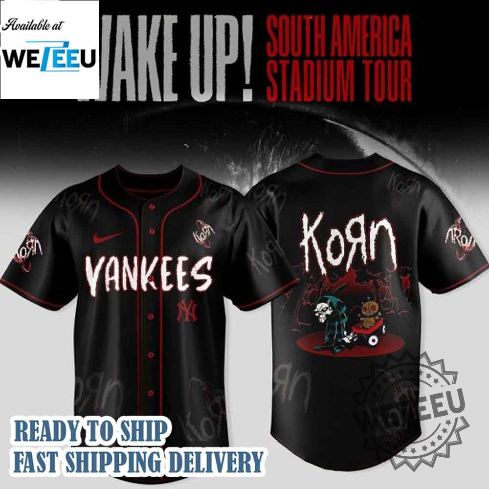 New York Yankees X Korn Wake Up South America Stadium Tour 2025 Jersey 3 New York Yankees x Korn Wake Up South America Stadium Tour 2025 Jersey