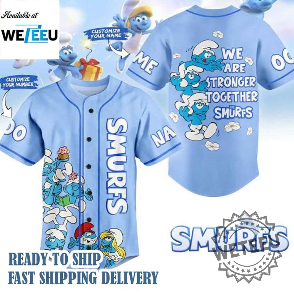 Smurfs We Are Stronger Together Baseball Jersey