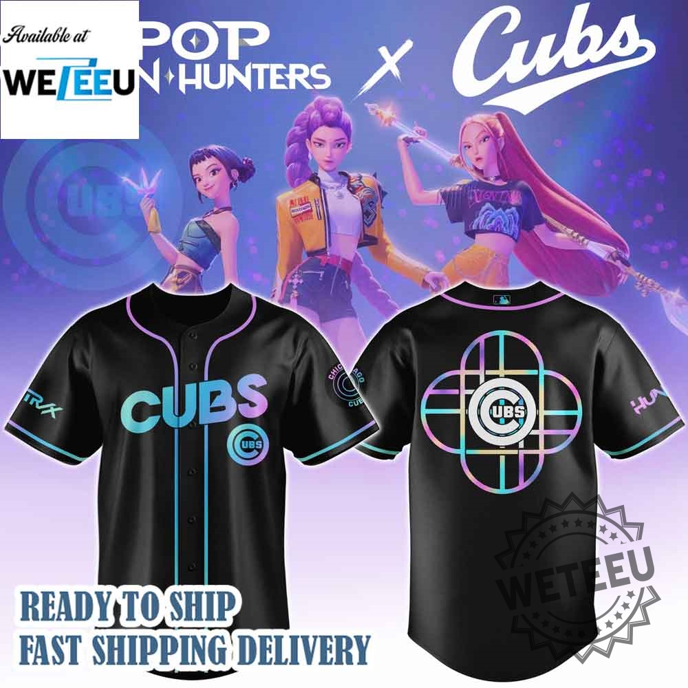 Chicago Cubs Mlb X Kpop Demon Hunters Logo Baseball Jersey
